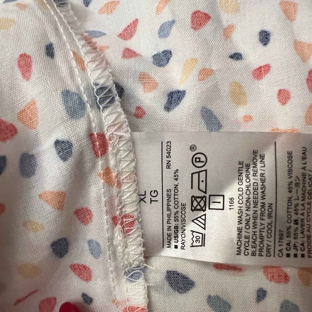 Banana Republic Terrazzo Dotted Button Down Babydoll Dress Size XL - Picture 9 of 9